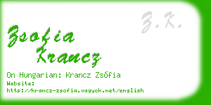 zsofia krancz business card