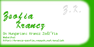 zsofia krancz business card